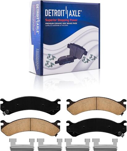 Detroit Axle - Front Brake Kit for Chevrolet GMC Avalanche Express Suburban Sliverado Savana Sierra 2500 3500 HD Hummer H2 Disc Brake Rotors Replacement Ceramic Brakes Pads in Saudi Arabia