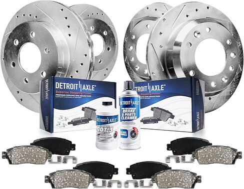 Detroit Axle - Brake Kit for Infiniti QX56 Nissan Pathfinder Armada Titan Drilled and Slotted Brake Rotors Ceramic Brakes Pads Front and Rear Replacement: 12.60" inch Front and 12.58" inch Rear Rotors in Saudi Arabia