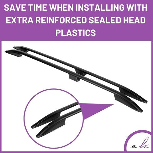 ERKUL Heavy Duty 220lbs Roof Rack Cross Bars for Range Rover Sport 2014-2022 | Solid Metal Mounts | Aluminum Crossbars with Anti Theft Lock for Rooftop - Compatible with Flush Rails - Black in Saudi Arabia