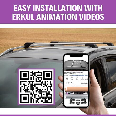 ERKUL Heavy Duty 220lbs Roof Rack Cross Bars for Range Rover Sport 2014-2022 | Solid Metal Mounts | Aluminum Crossbars with Anti Theft Lock for Rooftop - Compatible with Flush Rails - Black in Saudi Arabia