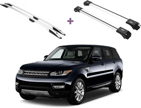 ERKUL Heavy Duty 220lbs Roof Rack Cross Bars for Range Rover Sport 2014-2022 | Solid Metal Mounts | Aluminum Crossbars with Anti Theft Lock for Rooftop - Compatible with Flush Rails - Black in Saudi Arabia