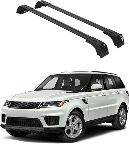 ERKUL Heavy Duty 220lbs Roof Rack Cross Bars for Range Rover Sport 2014-2022 | Solid Metal Mounts | Aluminum Crossbars with Anti Theft Lock for Rooftop - Compatible with Flush Rails - Black in Saudi Arabia