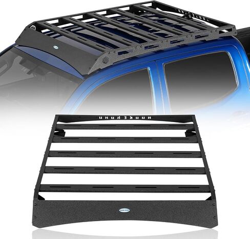 Hooke Road Tacoma Double Cab Roof Rack Steel Cross Bars for 2005-2023 Toyota Tacoma 2nd 3rd Gen Double Cab with 4 Full-Size Doors, Rooftop Cargo Carrier Storage Basket in Saudi Arabia