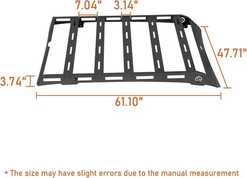 Hooke Road Tacoma Double Cab Roof Rack Steel Cross Bars for 2005-2023 Toyota Tacoma 2nd 3rd Gen Double Cab with 4 Full-Size Doors, Rooftop Cargo Carrier Storage Basket in Saudi Arabia