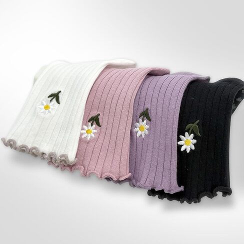 Cute Floral Pattern Yoga Socks for Women – Breathable Grip Ankle Socks with Ruffle Top, US Size 5-9 in Saudi Arabia