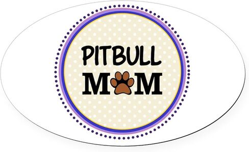 Cafepress Pitbull Dog Mom MoM Oval Car Magnet ، Euro Oval Pumper Magnet in Kuwait