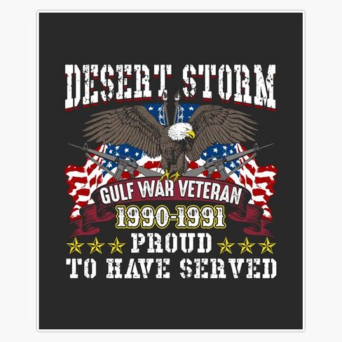 HOF Trading Desert Storm Gulf War Veteran Vinyl Sticker Waterproof Decal Laptop Wall Window Bumper Sticker 5" in Saudi Arabia
