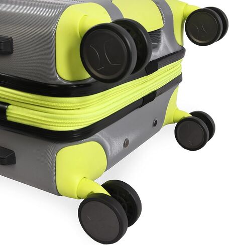 Hurley Suki Hardside Spinner Luggage ، رمادي فاتح/نيون ، 21 "Carry On in Saudi Arabia
