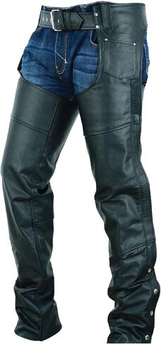 Basic Classic Style Leather Motorcycle Chap for Motorcycle Riding Plain Easy Fit in Saudi Arabia