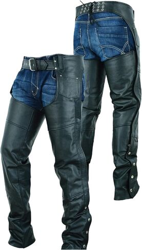 Basic Classic Style Leather Motorcycle Chap for Motorcycle Riding Plain Easy Fit in Saudi Arabia