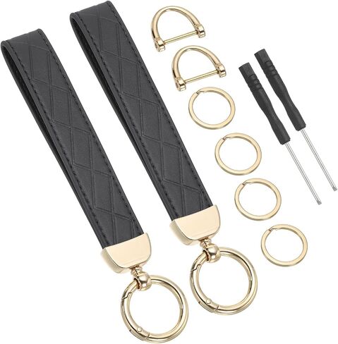 PATIKIL Leather Wristlet Keychain, PU Car Key Chain Holder Decorative Wrist Keychain, Anti-Lost D-Ring and Screwdriver in Saudi Arabia