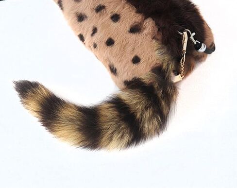 Cute -Racoon Tail Keychain Pendant Key-Chain Bags Charm Keys-Holder Couple Keyrings for Backpack Car Decoration Silver in Saudi Arabia