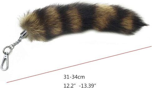 Cute -Racoon Tail Keychain Pendant Key-Chain Bags Charm Keys-Holder Couple Keyrings for Backpack Car Decoration Silver in Saudi Arabia