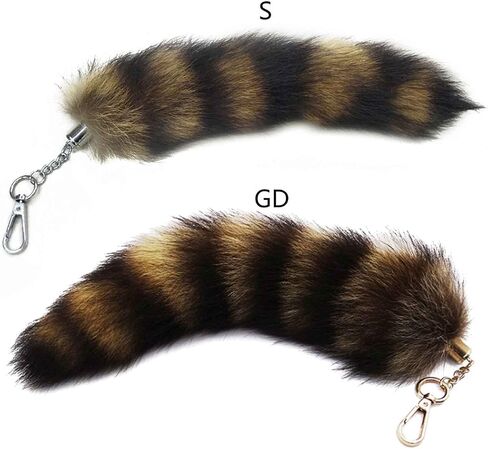 Cute -Racoon Tail Keychain Pendant Key-Chain Bags Charm Keys-Holder Couple Keyrings for Backpack Car Decoration Silver in Kuwait