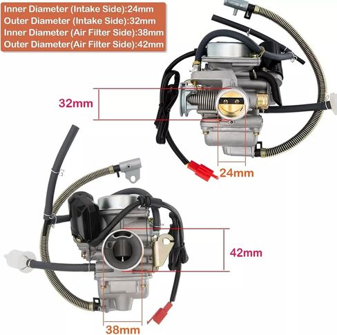 150cc مكربن للمحركات GY6 4 -Stroke - متوافقة مع 125cc ، 150cc ، 152QMJ ، 157QMI ، PD24J دراجة نارية ، سكوتر ، ATV ، GO KART ، GY6 150CC الأداء in Kuwait