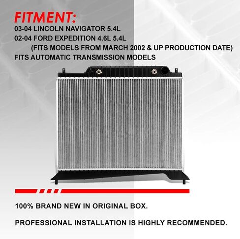 Auto Dynasty Radiator Compatible with 02-04 Ford Expedition Lincoln Navigator 4.6L 5.4L AT, DPI 2609 Factory Style 1-Row Cooling Radiator, Aluminum Core in Saudi Arabia