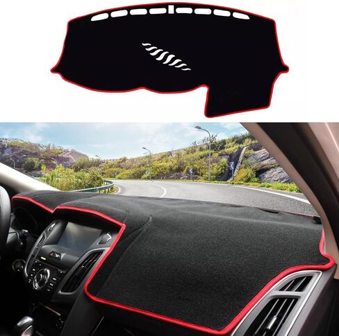 Car Dashboard Cover Custom Compatible with Ford Focus 2012 2013 2014 2015 2016 2017 2018 Anti-Skid Dashboard Mat Center Console Protector Cover Mat Sunshield Cover Mat(Black Edge) in Kuwait