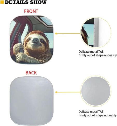 Novetly Car Windshield Sun Shown Funny Sloth Driving Car Sun Shield لحماية النافذة الأمامية ، والملحقات الداخلية للسيارات in Kuwait