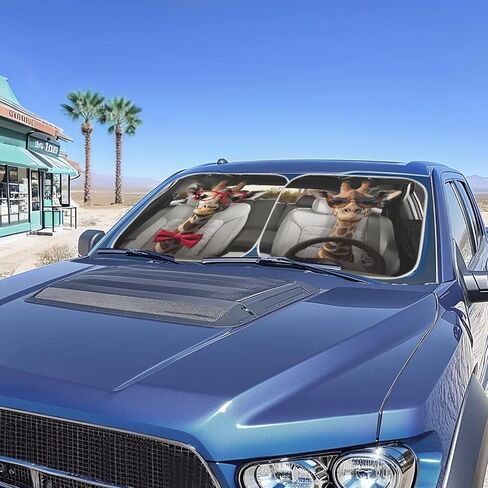 Novetly Car Windshield Sun Shown Funny Sloth Driving Car Sun Shield لحماية النافذة الأمامية ، والملحقات الداخلية للسيارات in Kuwait