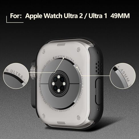 [2 Pack] JULK Case with Tempered Glass Screen Protector for Apple Watch 10 (2024) 42mm, Slim Guard Bumper with HD Glass, Full Coverage Hard PC Protective Cover for iWatch Series 10 42mm, Transparent in Saudi Arabia