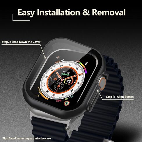 [2 Pack] JULK Case with Tempered Glass Screen Protector for Apple Watch 10 (2024) 42mm, Slim Guard Bumper with HD Glass, Full Coverage Hard PC Protective Cover for iWatch Series 10 42mm, Transparent in Saudi Arabia