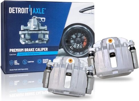 Detroit Axle - Rear Brake Kit for GMC Chevy Silverado Sierra 1500 Tahoe Yukon Safari Astro Drilled & Slotted Brakes Rotors w/Brake Calipers Replacement Ceramic Brake Pads in Saudi Arabia