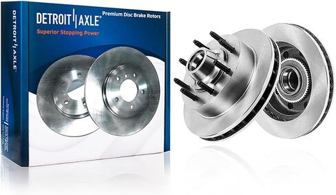 Detroit Axle - Front Brake Kit for 2008-2014 Ford E-150 E-250 E-450 Super Duty, 08-19/2021 E-350 Super Duty [w/Single Rear Wheel] Replacement Disc Brake Rotors Ceramic Brakes Pads in Saudi Arabia