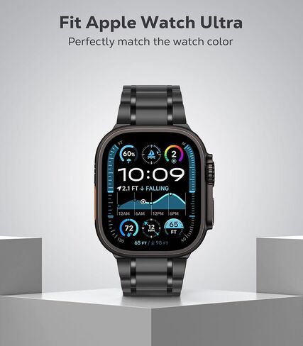 MoKo Titanium Band Compatible with Apple Watch Band 49mm 46mm 45mm 44mm 42mm iWatch Ultra2 Ultra SE 2 SE Series 10 9 8 7 6 5 4 3 2 1,Titanium Replacement Watch Band with Folding Clasp in Saudi Arabia