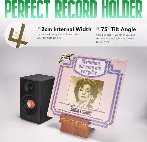 Now Play Vinyl Record Holder, Classic Wooden Record Holder, Music Playback Logo, Used To Store Your Albums, Vinyl Accessories Suitable For LP Enthusiasts, Rotating in Saudi Arabia