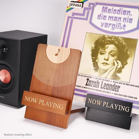 Now Play Vinyl Record Holder, Classic Wooden Record Holder, Music Playback Logo, Used To Store Your Albums, Vinyl Accessories Suitable For LP Enthusiasts, Rotating in Saudi Arabia