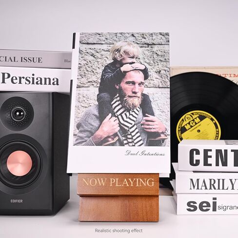 Now Play Vinyl Record Holder, Classic Wooden Record Holder, Music Playback Logo, Used To Store Your Albums, Vinyl Accessories Suitable For LP Enthusiasts, Rotating in Saudi Arabia