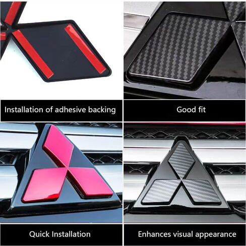 Car Emblem for Mitsubishi Outlander 2016-2021, Metal SUV Vehicle Specific Decorative Emblem, Black in Saudi Arabia