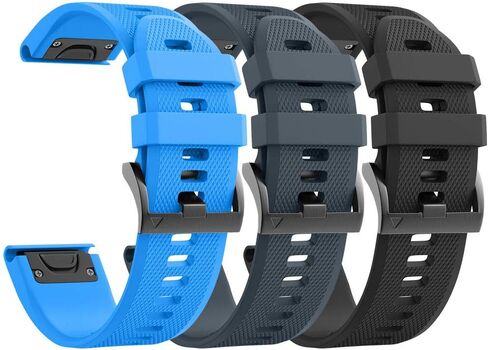 ANCOOL لـ Fenix ​​5/Fenix ​​6/Fenix ​​7 Band 22mm سوار ساعة سيليكون لـ Fenix ​​8 Fenix ​​E 47mm/Fenix ​​5 Plus/Fenix ​​6 Pro/Fenix ​​7 Pro/Forerunner 935 (أسود) in Kuwait