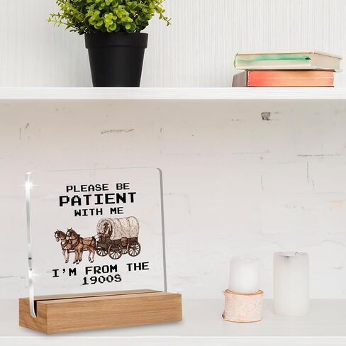 Funny Retro Acrylic Plaque Gifts for Friends Coworkers, Western Gifts for Women Men Besties, I'm From the 1900s Office Desk Signs Decor 4 × 4 Inches in Kuwait