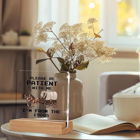 Funny Retro Acrylic Plaque Gifts for Friends Coworkers, Western Gifts for Women Men Besties, I'm From the 1900s Office Desk Signs Decor 4 × 4 Inches in Kuwait