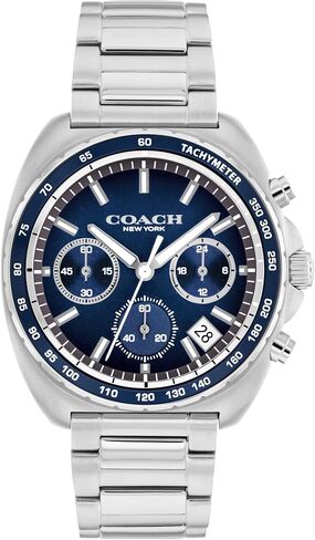 COACH Charter Men's Chronograph Quartz Watch – 39 mm Stainless Steel Case – Link Bracelet – Essential Accessory, Gift for Him in Saudi Arabia