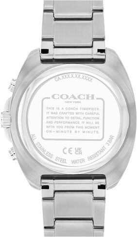 COACH Charter Men's Chronograph Quartz Watch – 39 mm Stainless Steel Case – Link Bracelet – Essential Accessory, Gift for Him in Saudi Arabia