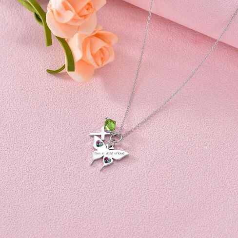 Aoboco 925 Sterling Silver Cross Butterdly Netclace Baptism Complelity Homiptions for Disten in Saudi Arabia