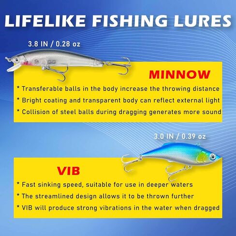 طقم طُعم صيد السمك مكون من 73 قطعة، صندوق أدوات مع أدوات متضمنة، أسماك البلمة، VIB، قلم رصاص، بوبر، كرنك، ملاعق، ناعمة، أوزان ملحقات أخرى، مجموعة طُعم صيد السمك للمبتدئين وذوي الخبرة in Saudi Arabia
