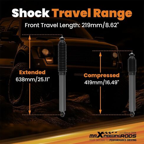 maXpeedingrods Front Shock Absorbers for Jeep Wrangler JK 4WD RWD 2007-2017, G1 Version in Saudi Arabia