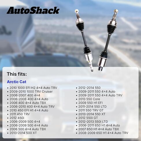 مجموعة عمود محور محور Autoshack الأمامي والخلفي CV من 4 بديل لعام 2006 Arctic Cat 400 4x4 Auto TBX 2006 Arctic Cat 500 4x4 Auto TBX Driver and Passenger Side Kit Adskpkg019 in Saudi Arabia