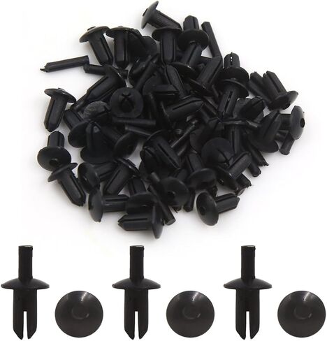 uxcell 40pcs 5mm Dia Hole Plastic Rivets Mudguard Fastener Retainer Clips Black Universal for Auto in Saudi Arabia