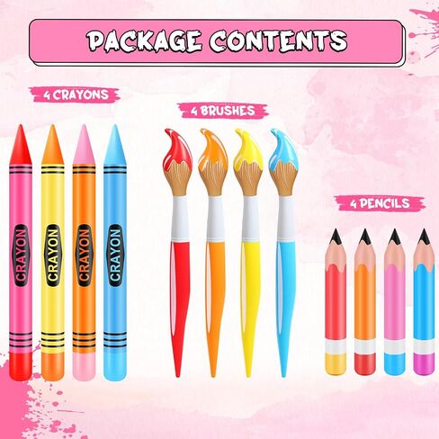 12 Pcs Inflatable Crayons Balloons Decoration Set Giant Large Crayons Pencils Paint Brush Hanging Inflatable Decor for Garden Room Birthday Back to School Party Decorations,12 Designs in Kuwait