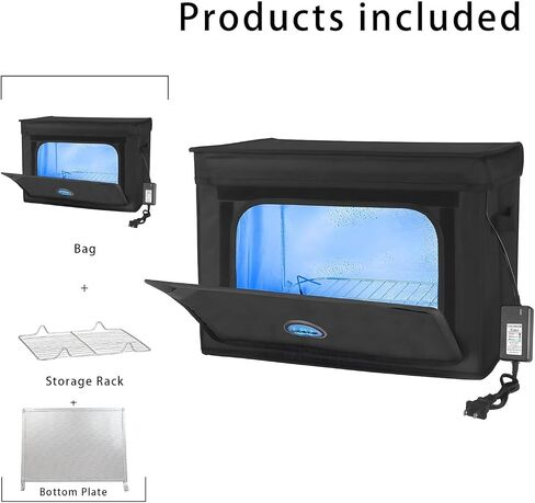 Large UVC Sanitizer Box with Ozone, Foldable Cleaner Bag with Timer, 36L/9.5gal UV Light Bulb Black Tote for Shoes, Cell Phone,Key in Saudi Arabia