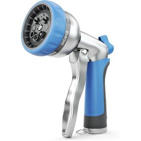 فوهة خرطوم Hosun Garden ، فوهات رذاذ معدنية 100 ٪ ، فوهة رذاذ شديدة التحمل لخرطوم الحديقة ، فوهة خرطوم عالية الضغط مع 8 أنماط قابلة للتعديل ، بخاخ يدوي للنباتات سقي ، وغسل السيارات والحيوانات الأليفة in Kuwait