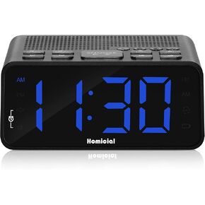 Digital Alarm Clock Radio with AM/FM Radio, Multi-Colors 1.4" LED Digits, Preset, Sleep Timer and Clear Display with Dimmer for Bedroom Bedside, Outlet Powered with Battery Backup (White U) in Saudi Arabia