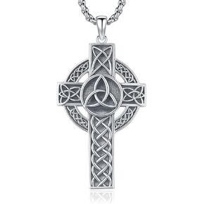 قلادة متقاطعة للنساء الرجال ، قلادات الصليب 925 الفضة الاسترليني يسوع صليب قلادة قلادة قديس ميداليات تميمة حماية الدينية in Kuwait