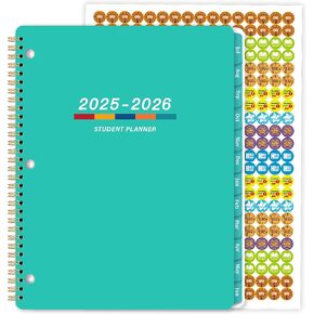 مخطط الطلاب 2024-2025 - مخطط أكاديمي 2024-2025 من يوليو 2024 - يونيو 2025، 11 بوصة × 9 بوصة، مخطط دروس أسبوعي مزود بملصقات وأهداف الأسبوع وعلامات تبويب مطبوعة وتجليد ذهبي مزدوج السلك in Kuwait