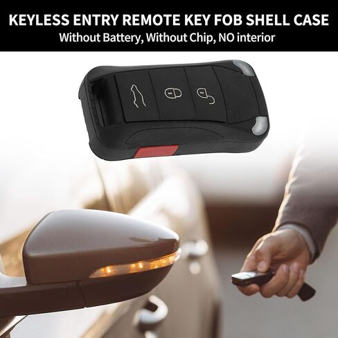 X AutoHaux Key Shell Case Entry Entry Key Remote Key FOB CASE PORSCHE CAYENNE 2005-2006 PORSCHE CAYENNE 2008-2011 4 Buttons KR55WK45022 in Kuwait