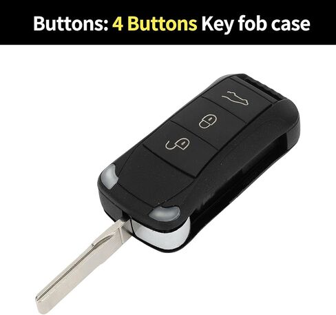 X AutoHaux Key Shell Case Entry Entry Key Remote Key FOB CASE PORSCHE CAYENNE 2005-2006 PORSCHE CAYENNE 2008-2011 4 Buttons KR55WK45022 in Kuwait